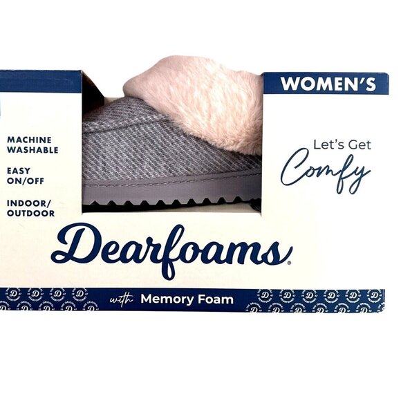 Dearfoams 11/12 Women Faux Fur House Shoes Slippers Corduroy Winter Slip-on XL - Picture 8 of 12